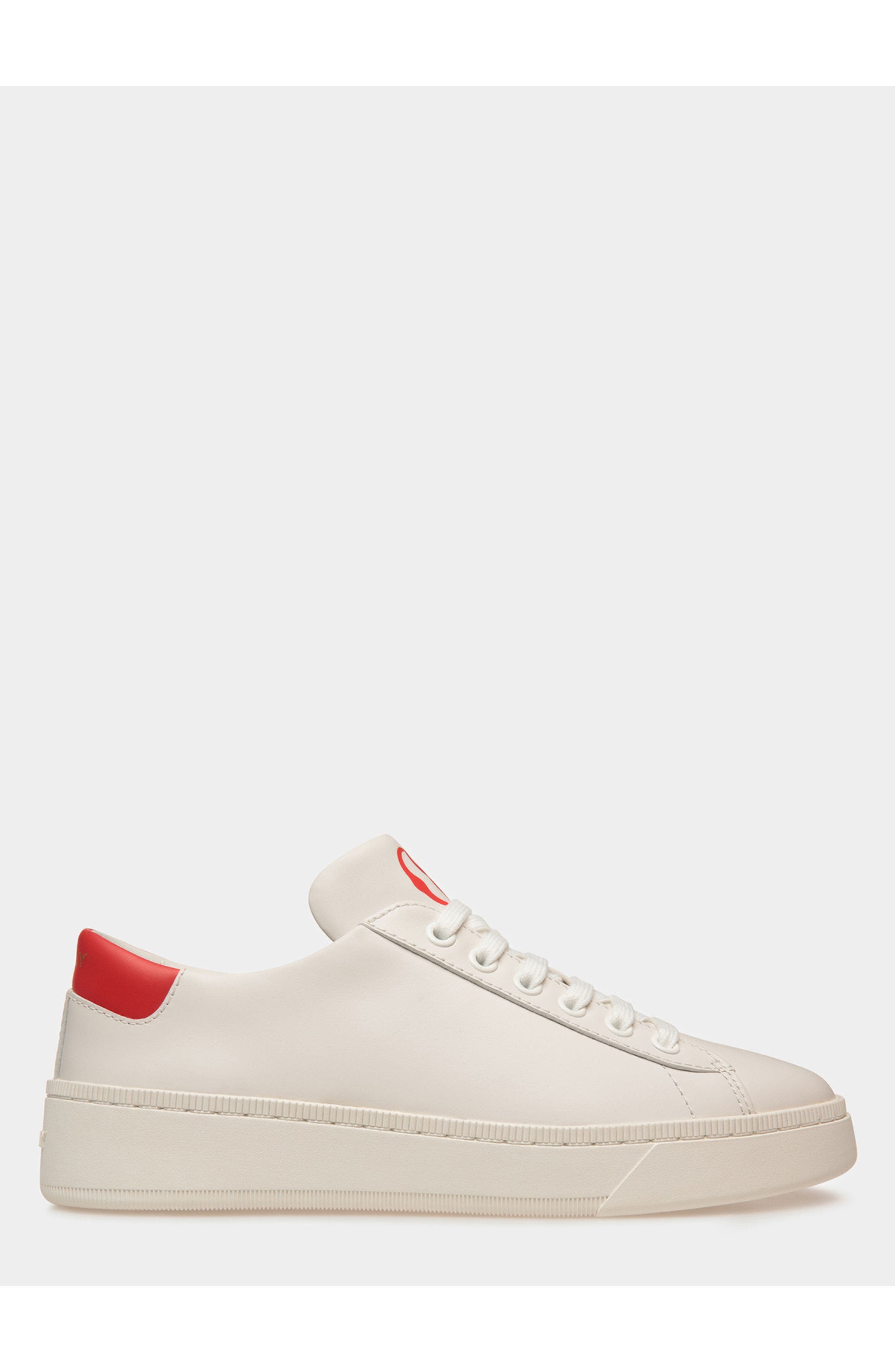 Bally Leather Raise Sneaker, Main, color, White