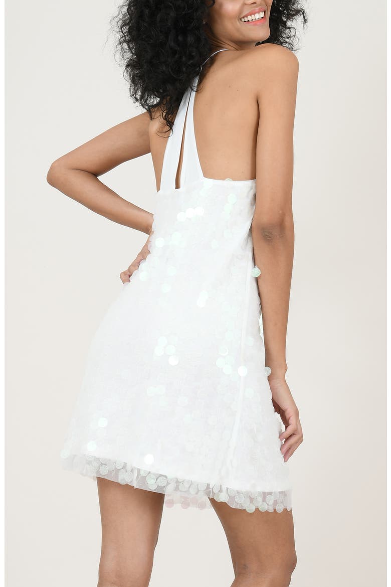 Strappy Sequin Minidress, Alternate, color, WHITE