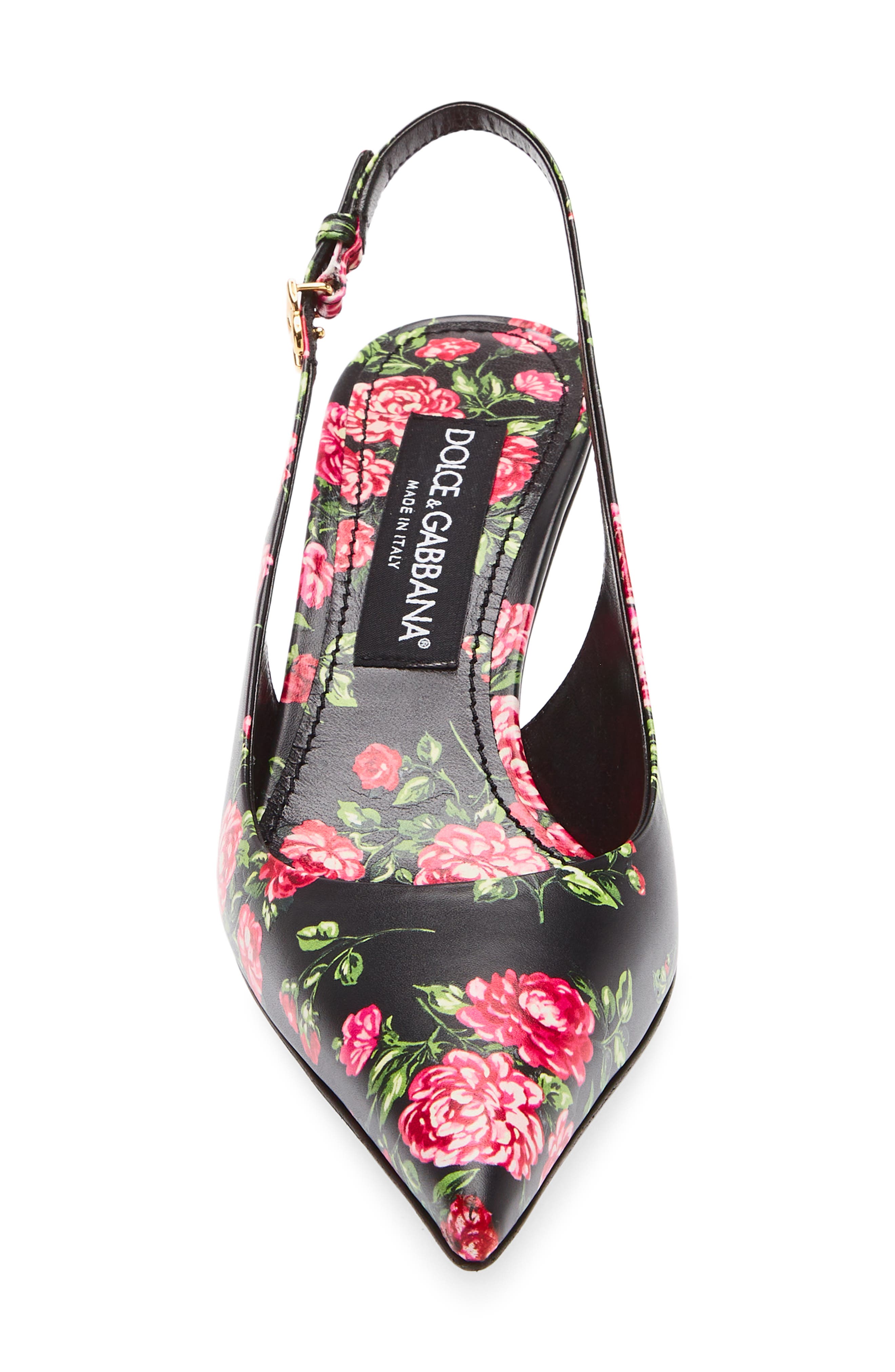 Dolce&Gabbana Lollo Rose Print Kitten Heel Slingback Pump, Alternate, color, Mazzolini Rose F.ner