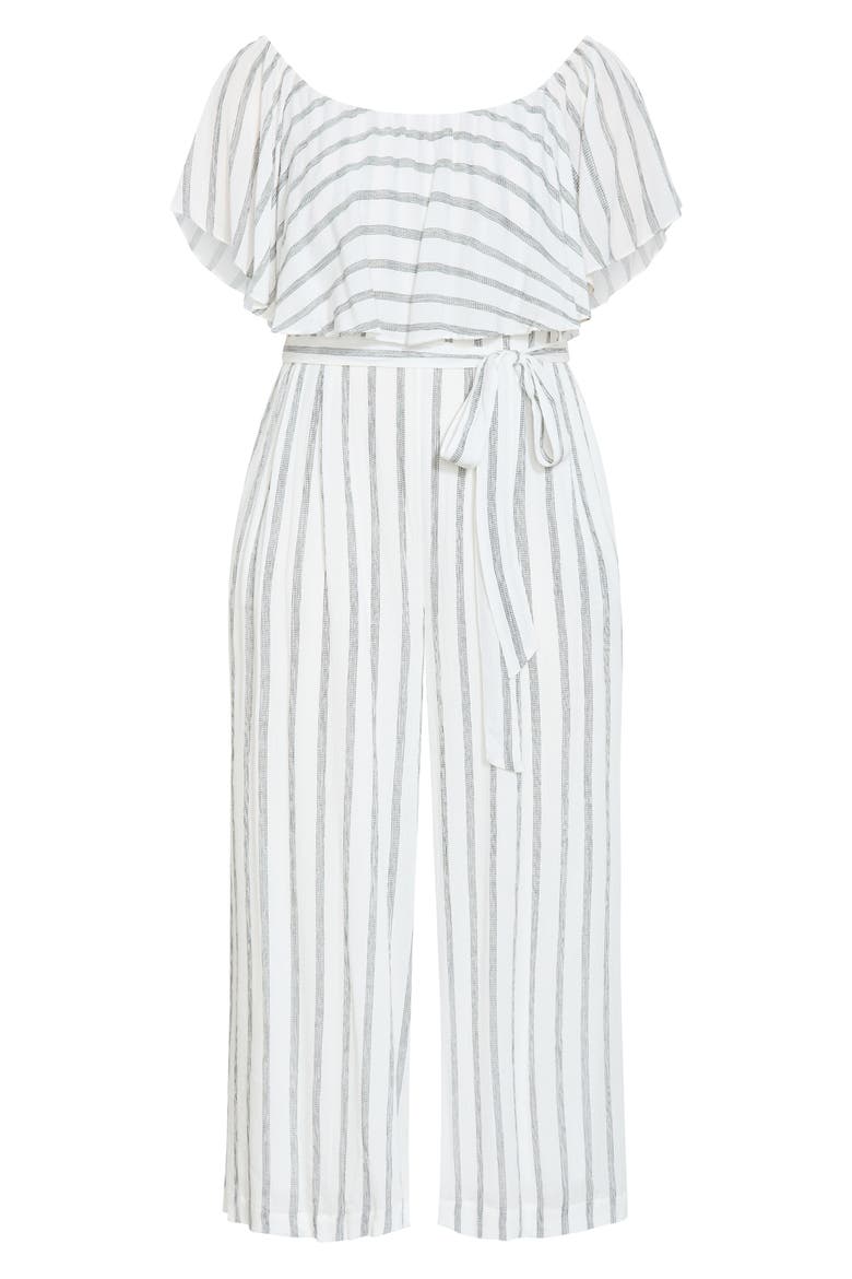 Emery Stripe Jumpsuit, Alternate, color, BLACK STRIPE