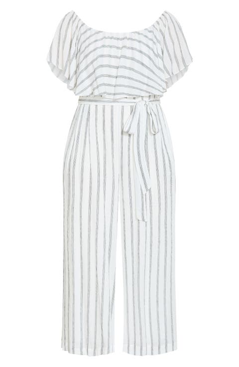 Emery Stripe Jumpsuit (Plus)