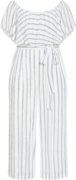 City Chic Emery Stripe Jumpsuit