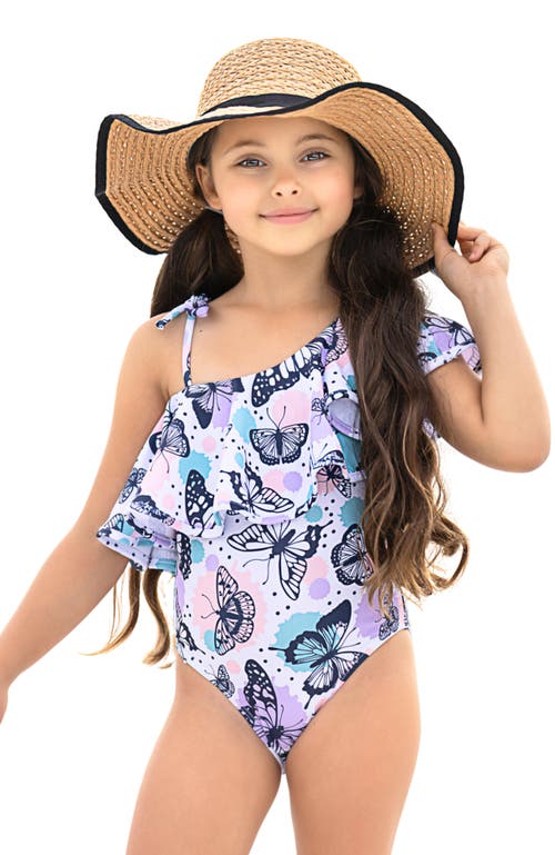 MIA BELLE GIRLS MIA BELLE GIRLS GIRLS BUTTERFLY DREAMS RUFFLE ONE-PIECE SWIMSUIT