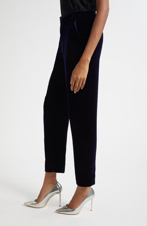 L'agence Rebel Velvet Straight Leg Pants In Blue