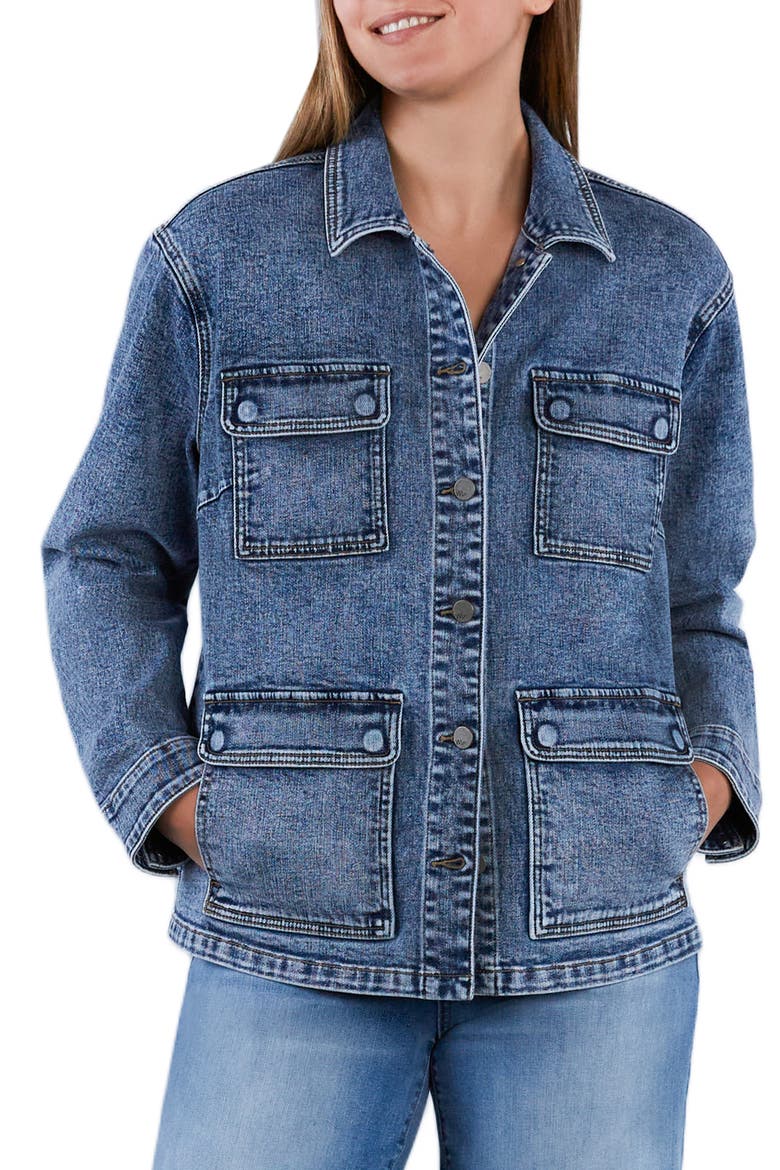 Denim Rider Jacket, Main, color, TURF BLUE