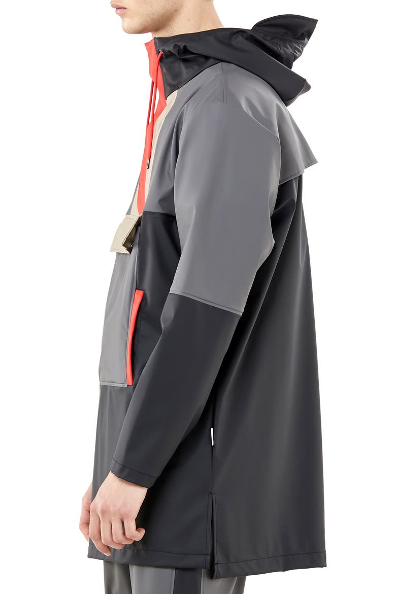 Waterproof Colorblock Hooded Anorak, Alternate, color, CHARCOAL/ BLACK