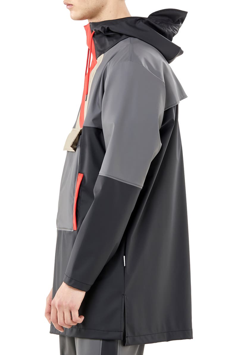 Rains Waterproof Colorblock Hooded Anorak, Alternate, color, 