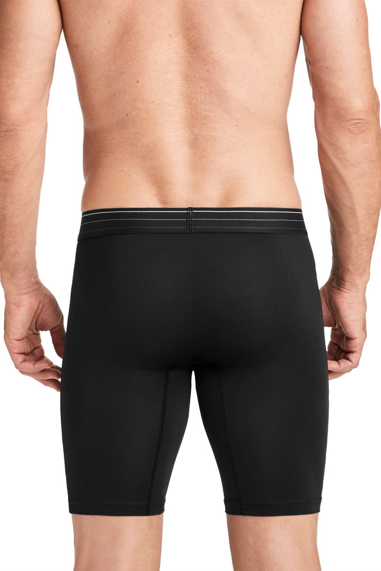 Men's EverActive Zero Chafe 9" Microfiber Long Leg Boxer Brief - 3 Pack, Alternate, color, Black