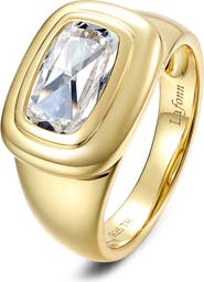 Lafonn Double Bezel Simulated Diamond Signet Ring