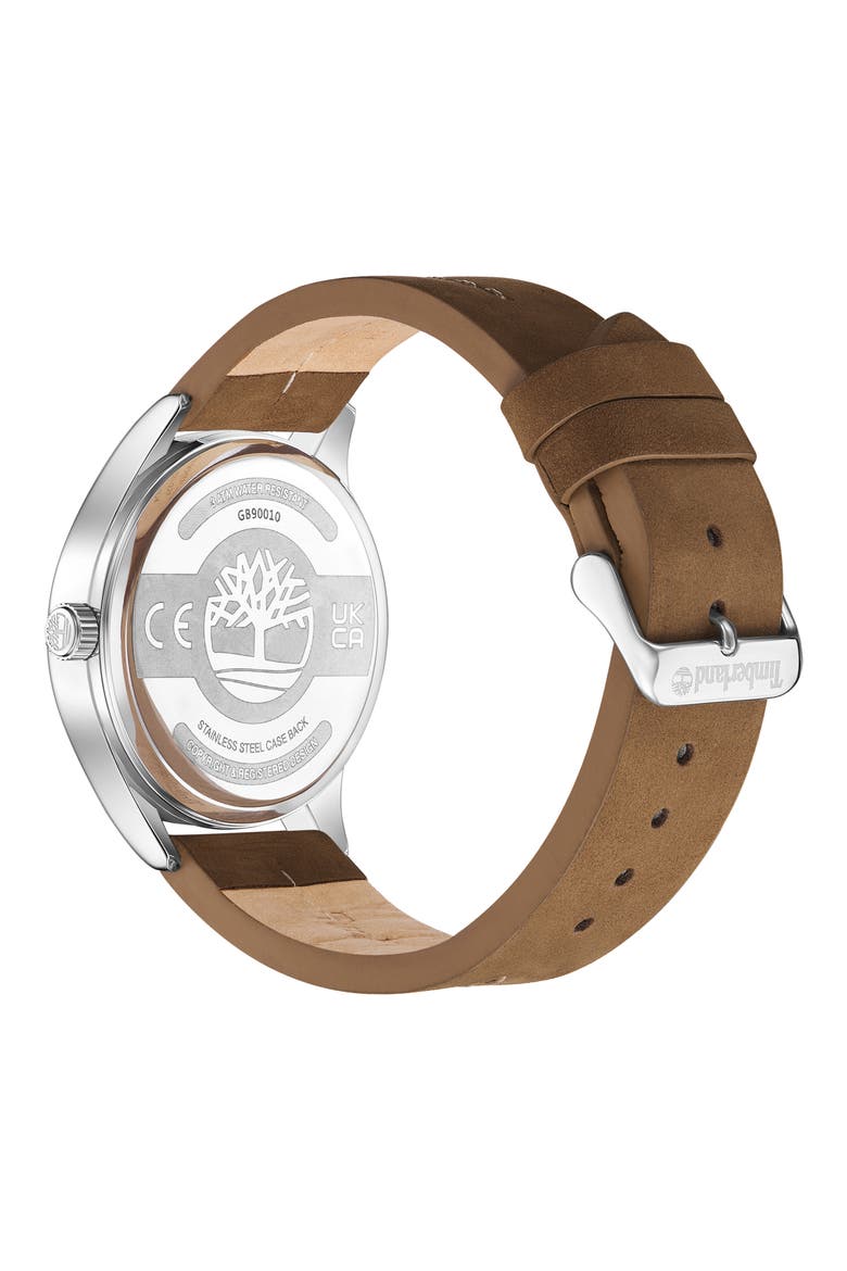 Classic Three Hand Leather Strap Watch, 42.5mm, Alternate, color, TAN