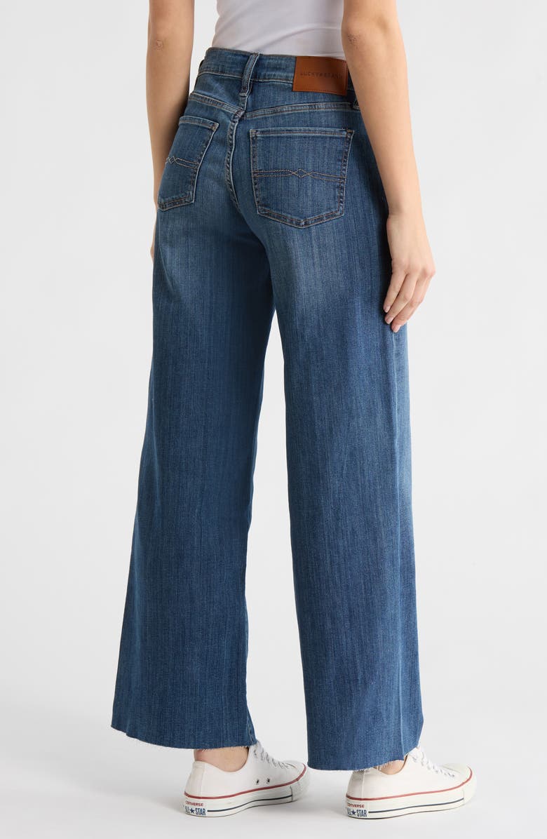 Lucky Brand Sweet Raw Hem Mid Rise Wide Leg Jeans, Alternate, color, Self Esteem - Cut