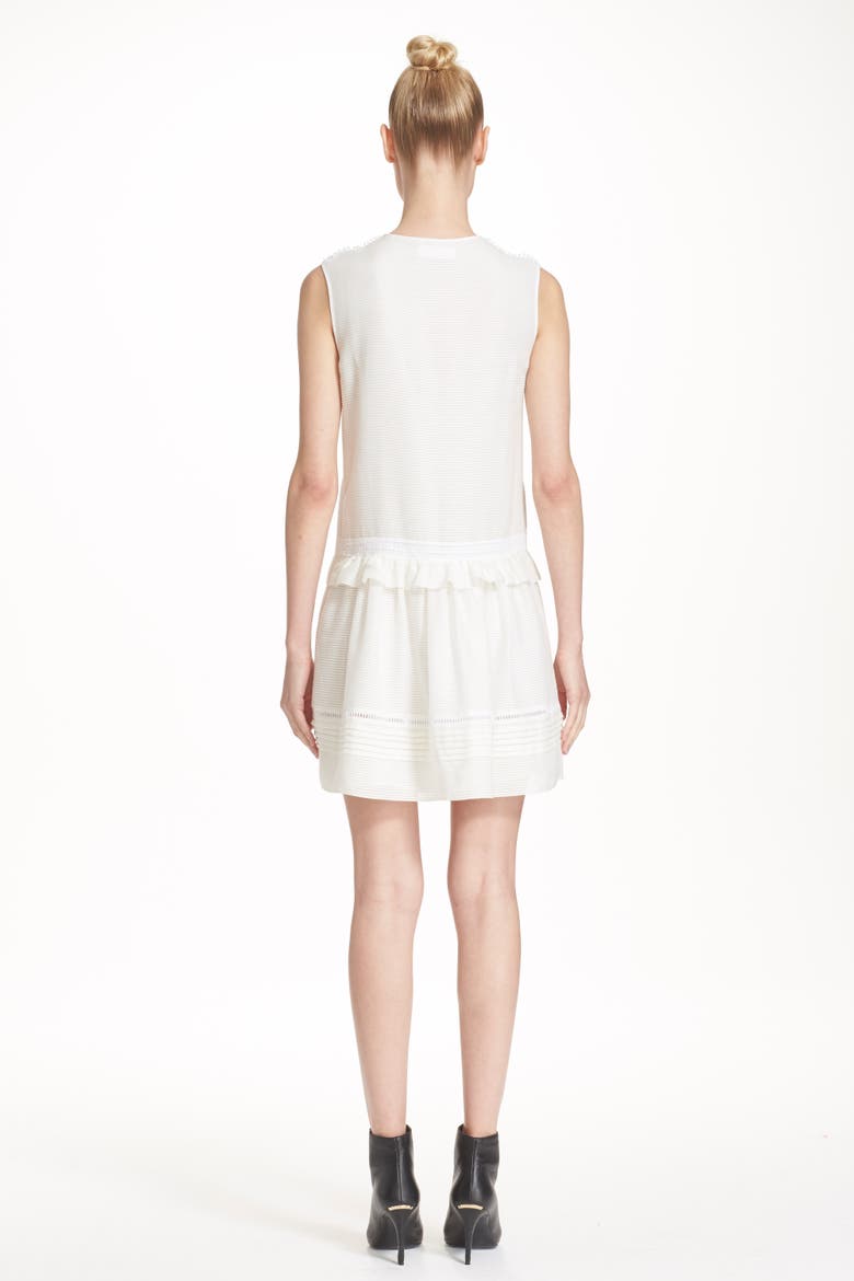 Nanette Sleeveless Drop Waist Dress, Alternate, color, WHITE