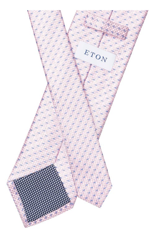 Eton Micropattern Silk Tie In Medium Pink