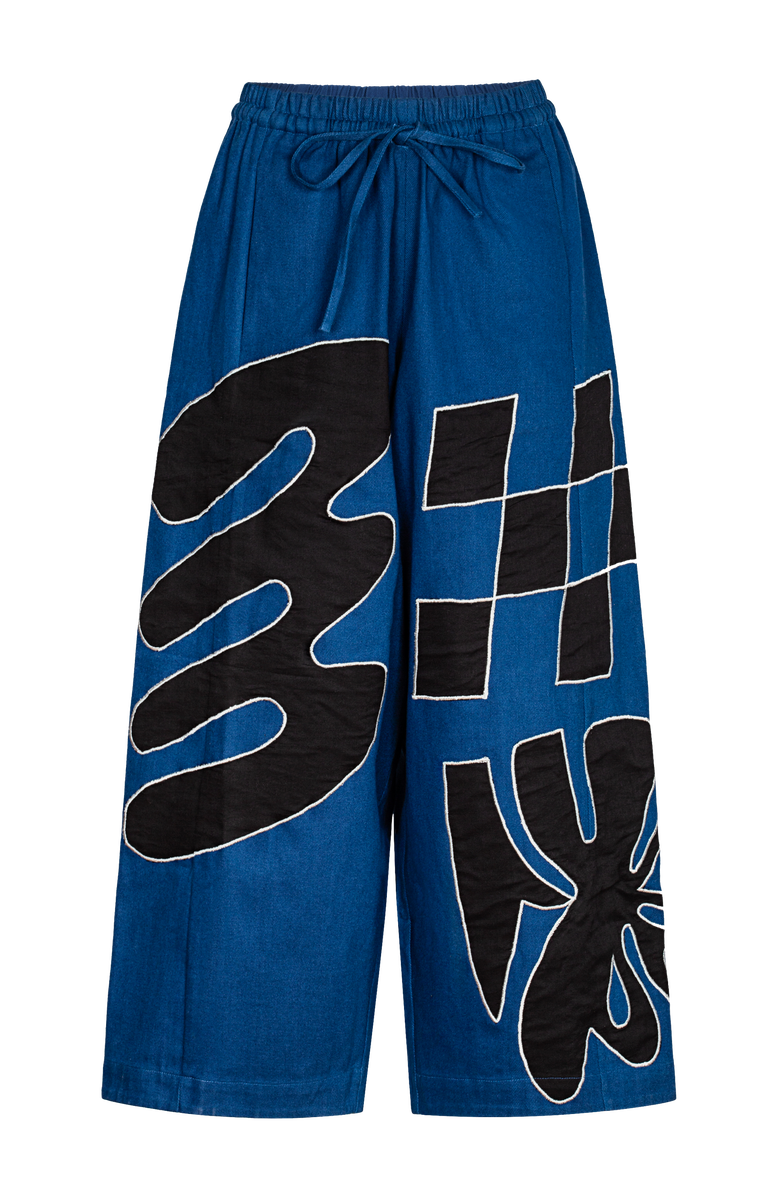 Untitled in Motion Yamina Abstract Applique Wide Leg Pant, Alternate, color, Orgone Applique