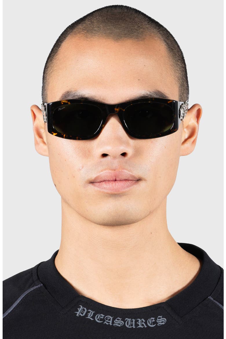 PLEASURES x Akila Eazy 55mm Rectangular Sunglasses (Men) | Nordstrom