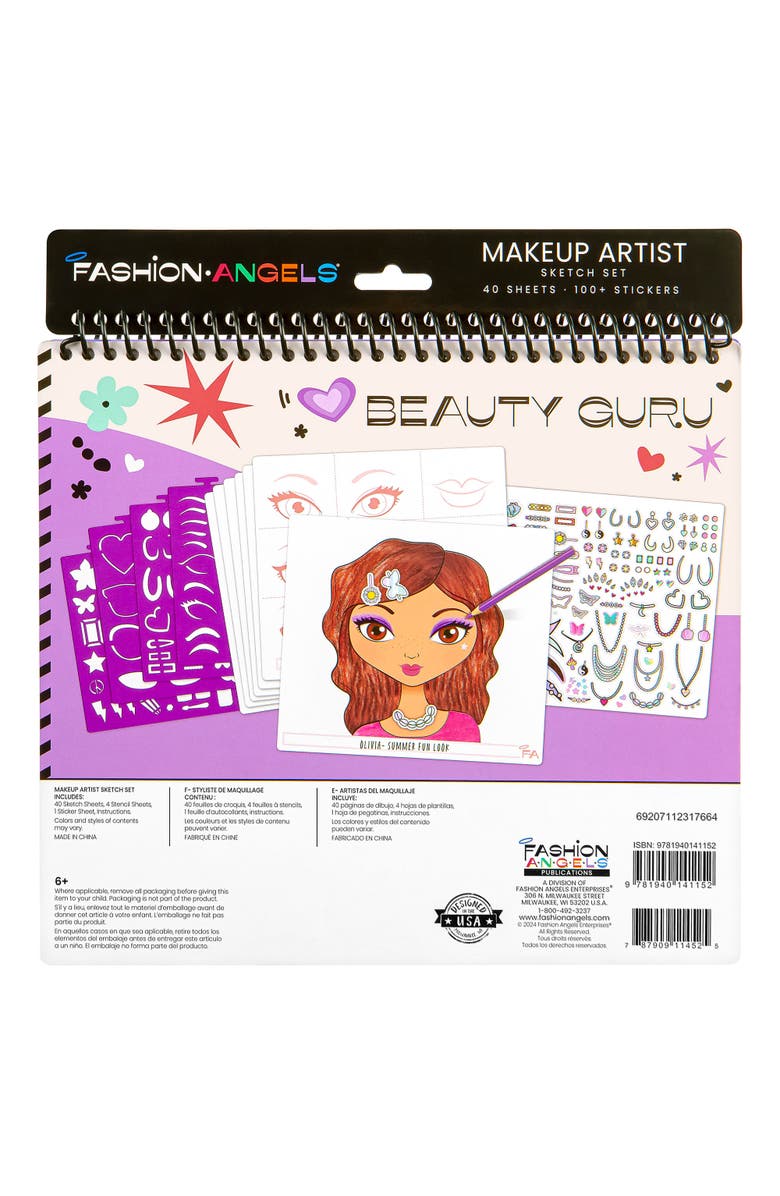Fashion Angels Sketch Portfolio Set Beauty Guru Makeup Artist, Alternate, color, Multicolored
