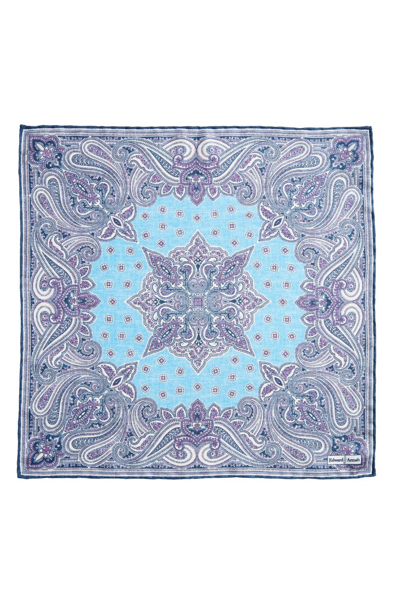 EDWARD ARMAH Persian Print Silk Pocket Square, Alternate, color,