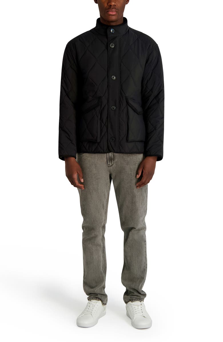 KARL LAGERFELD Diamond Quilted Lightweight Jacket, Alternate, color, Black