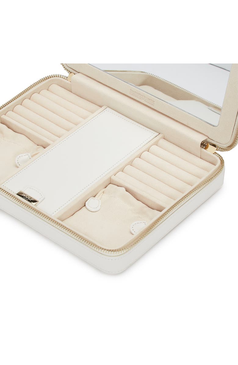 WOLF Maria Large Zip Jewelry Case, Alternate, color, White