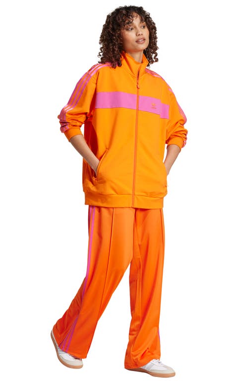 Shop Adidas Originals Blocked Track Jacket In Orange/semi Lucid Fuchsia