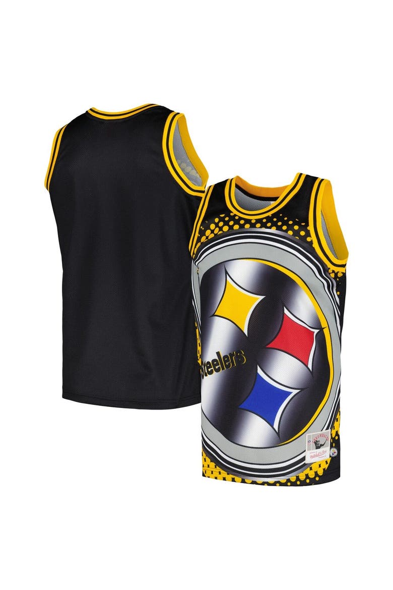 Men's Mitchell & Ness Black Pittsburgh Steelers Big Face 7.0 Fashion Tank Top, Main, color, Black