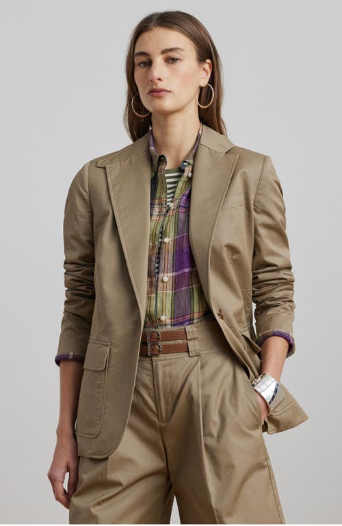 RALPH LAUREN LAUREN RALPH LAUREN COTTON BLEND TWILL BLAZER