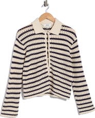 JASON WU Stripe Pointelle Cardigan