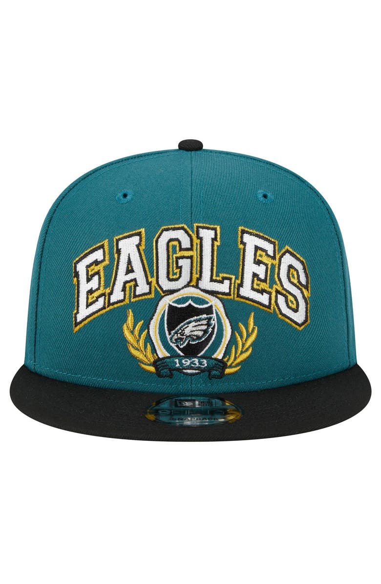 New Era Men's New Era Midnight Green/Black Philadelphia Eagles Team Establish 9FIFTY Snapback Hat, Alternate, color, Green