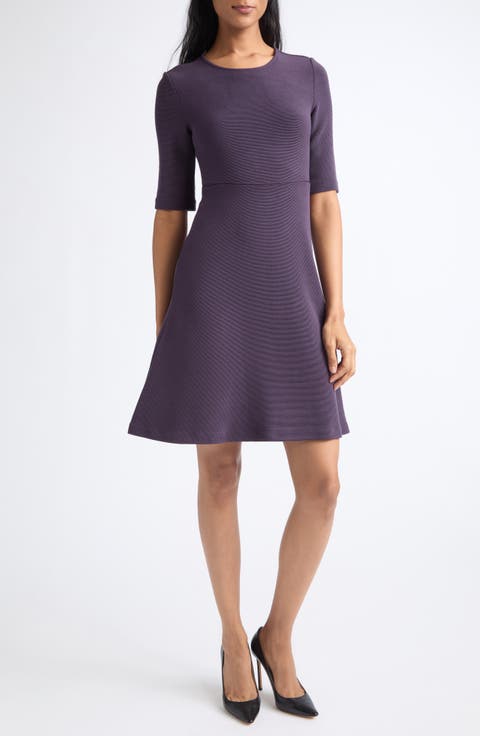 Aubergin Ottoman Fit & Flare Dress