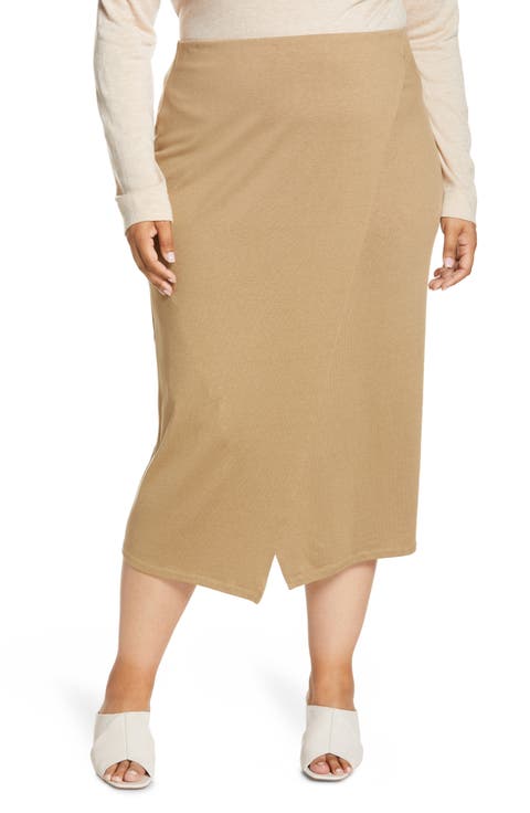 Overlap Midi Skirt (Plus)