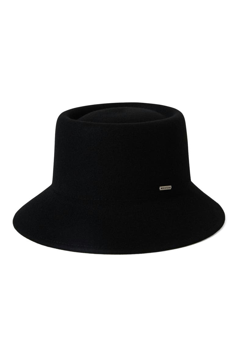 Elle Wool Felt Bucket Hat, Main, color, BLACK