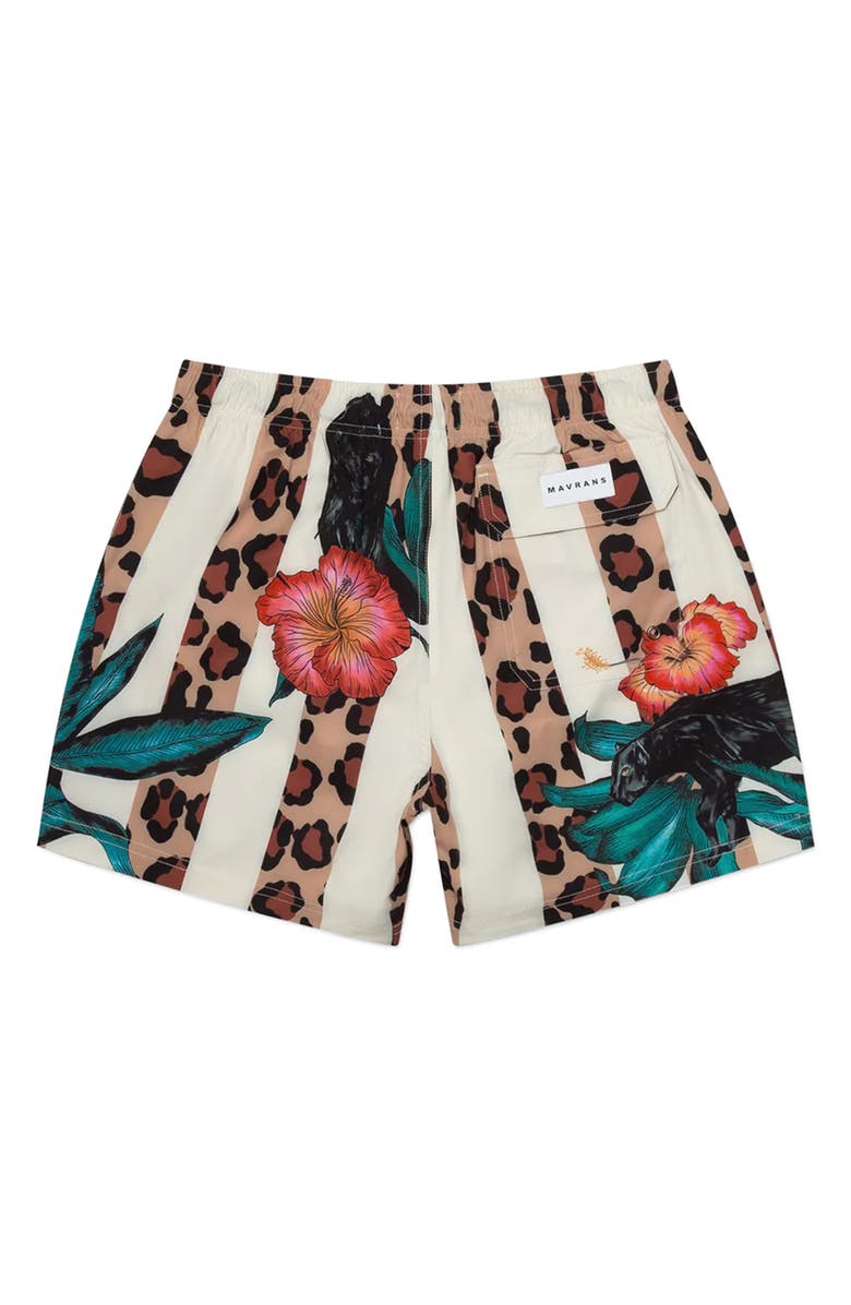 MAVRANS Leo Pantera Performance Swim Trunks, Alternate, color, Ivory