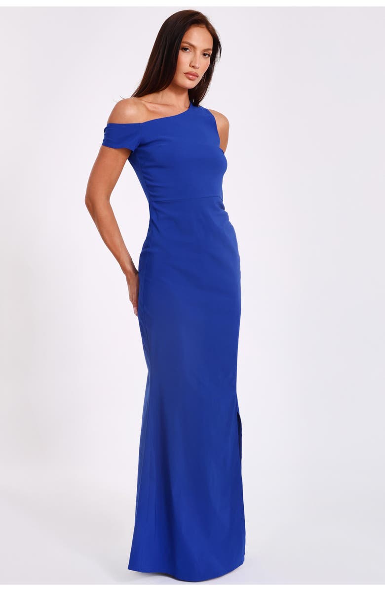 QUIZ Bengaline Strap Off Shoulder Wrap Maxi Dress, Alternate, color, Royal Blue