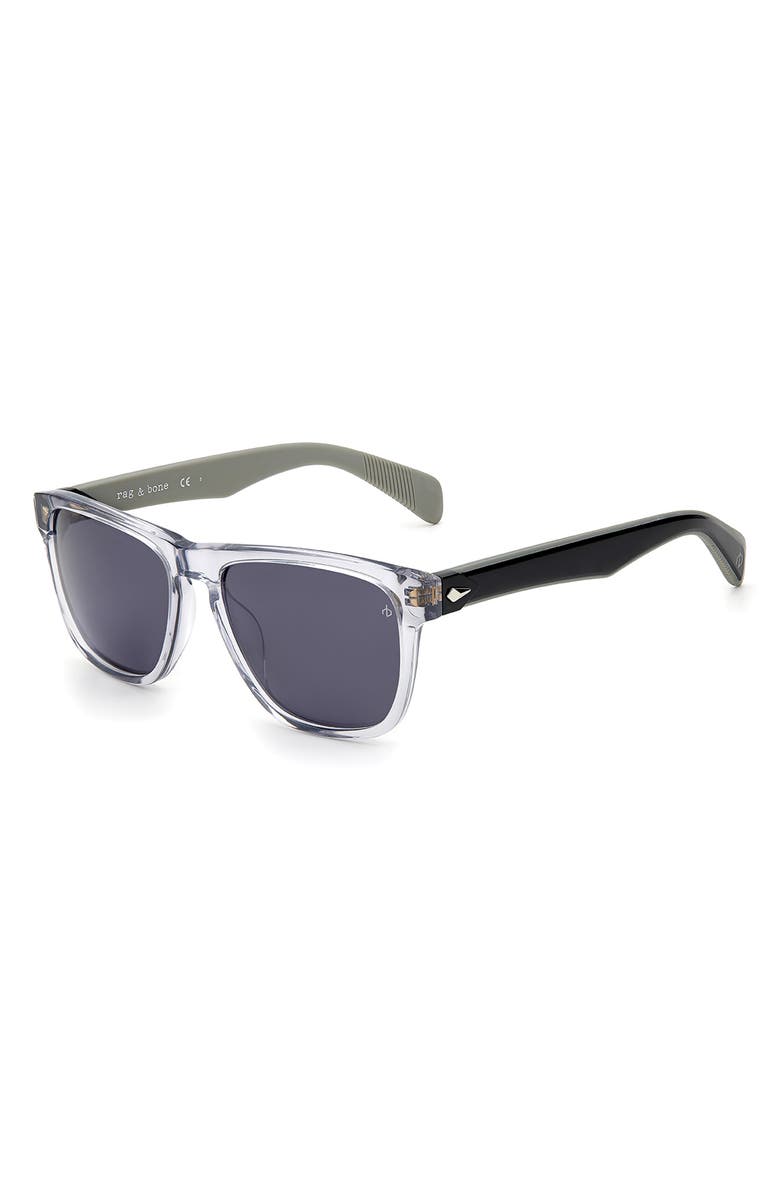 rag & bone 56mm Rectangle Sunglasses, Alternate, color, Grey/ Grey