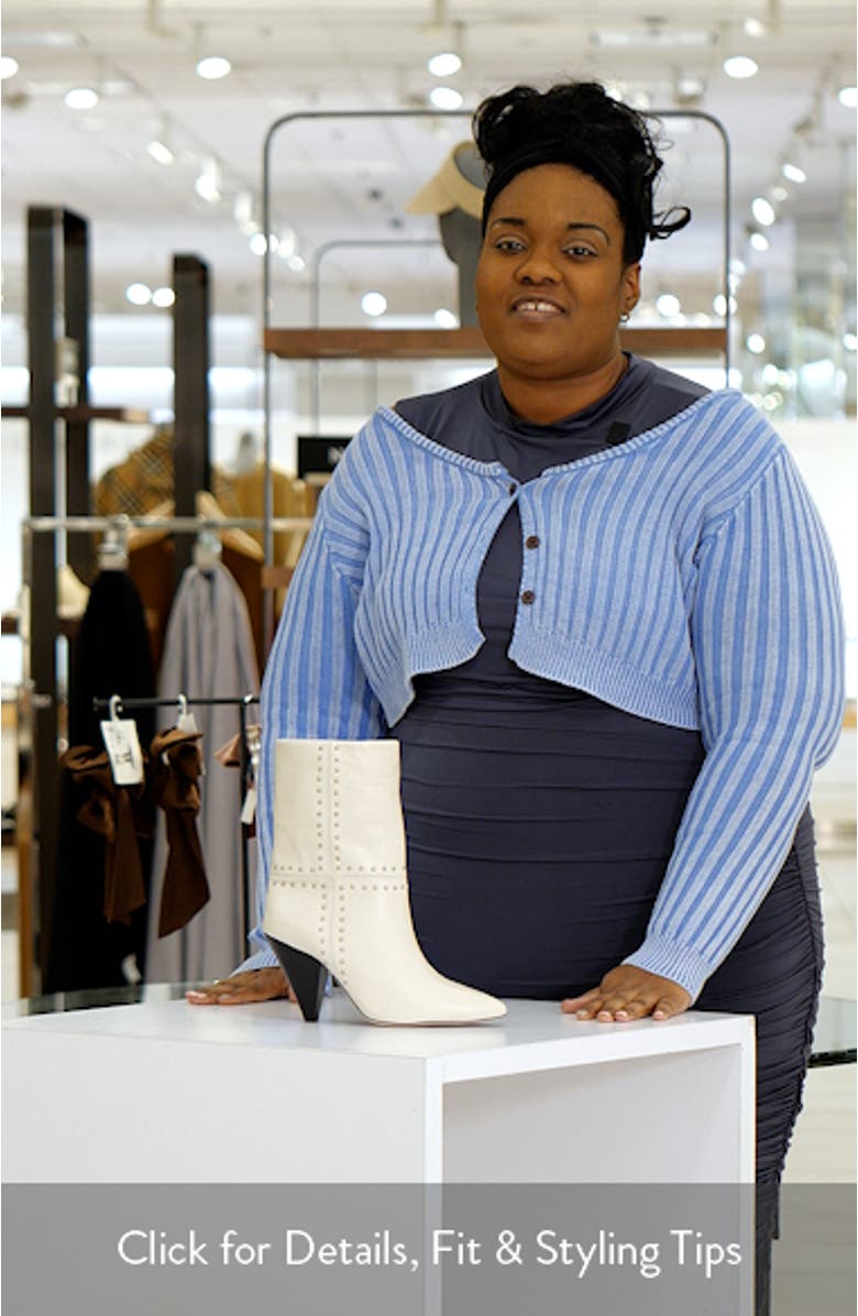 Ada Studded Pointed Toe Genuine Suede Bootie, sales video thumbnail