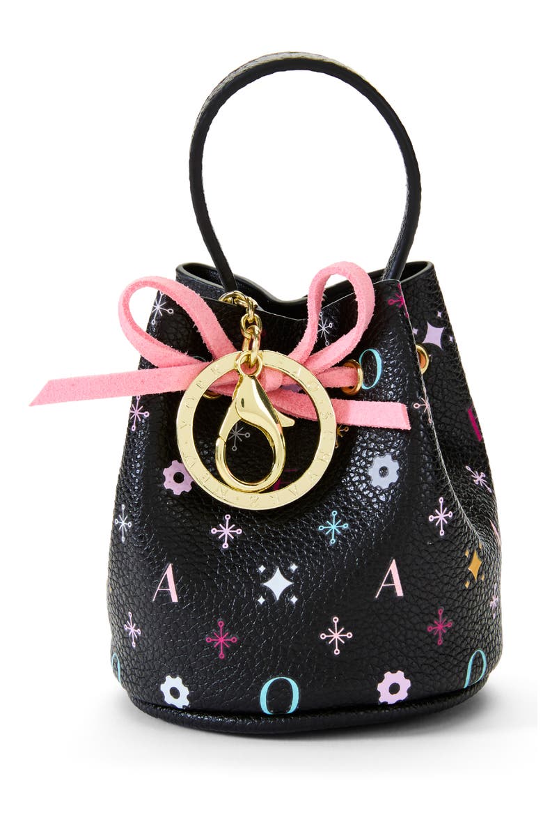 Kids' Mini Bucket Bag Key Chain, Alternate, color, BLACK