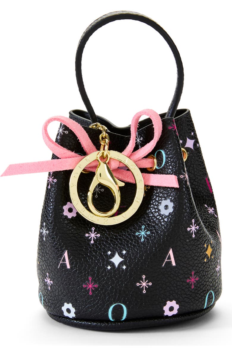 FAO Schwarz Kids' Mini Bucket Bag Key Chain, Alternate, color, Black