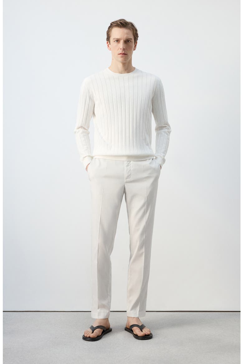 Rib Crewneck Sweater, Alternate, color, OFF WHITE
