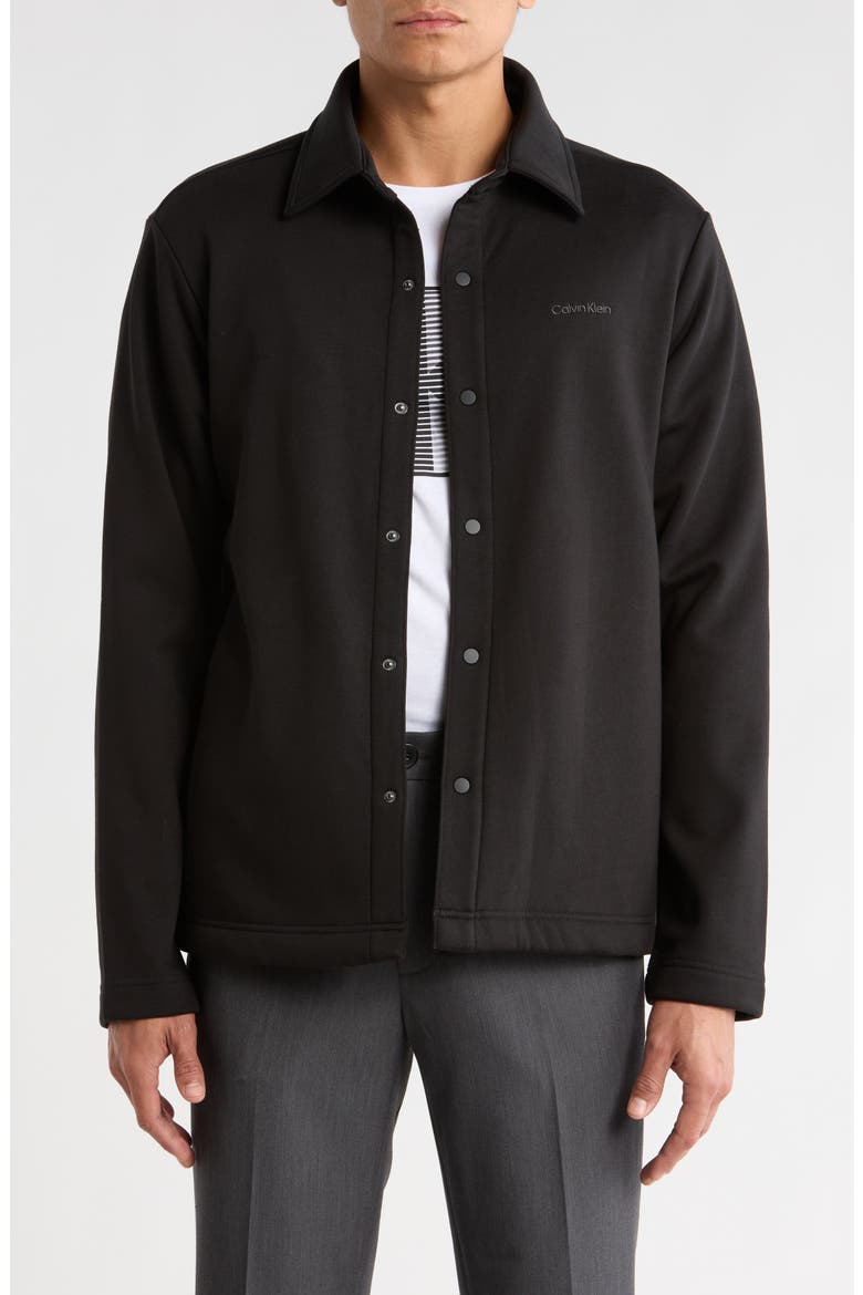 Heavyweight Polar Fleece Shirt Jacket, Main, color, BLACK