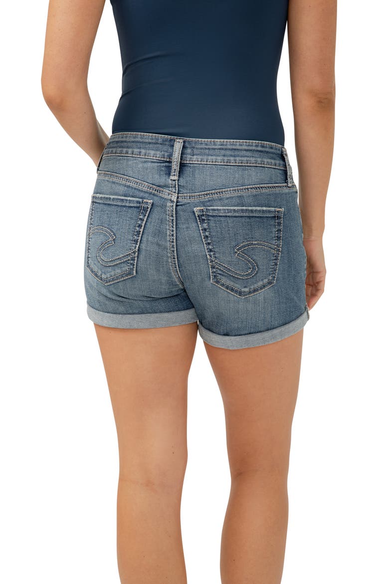 Suki Curvy Mid Rise Denim Shorts, Alternate, color, INDIGO