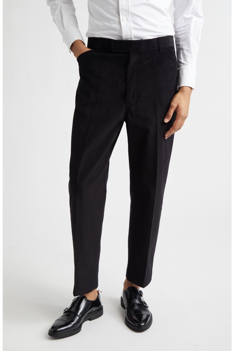 Cotton Corduroy Tapered Leg Chinos, Main, color, BLACK