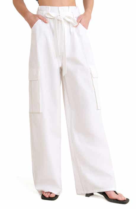 FREEMARKET Tie Waist Cotton Cargo Pants