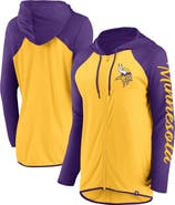 FANATICS Women's Fanatics Gold/Purple Minnesota Vikings Script Full-Zip Hoodie
