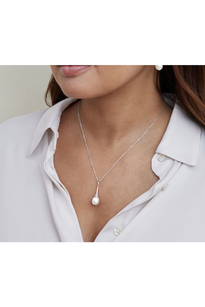 Freshwater Drop Pearl Denise Pendant, Alternate, color, White Pearl