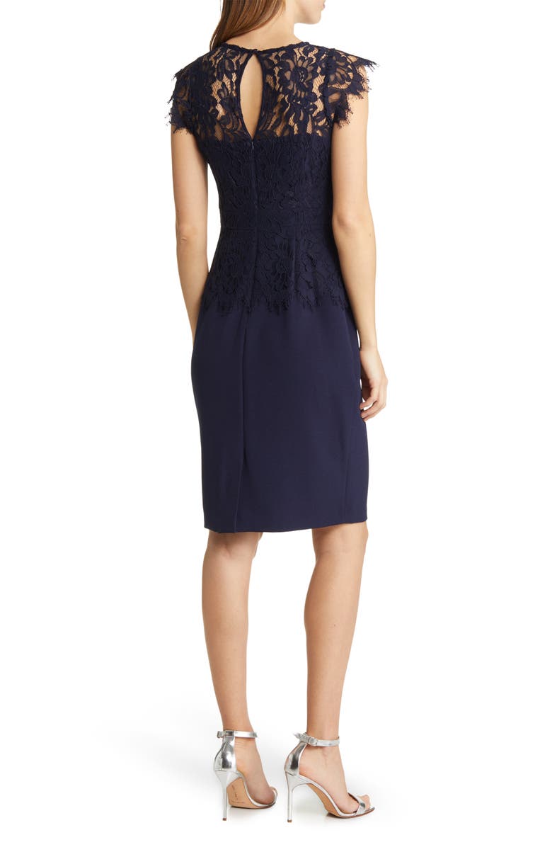 Vince Camuto Lace & Stretch Crepe Sheath Dress, Alternate, color,