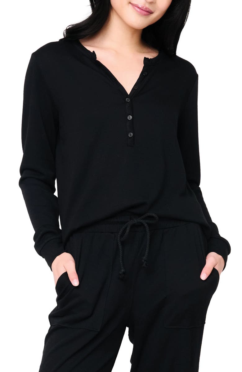 GIBSONLOOK Serene Mornings Henley Top, Main, color, Black