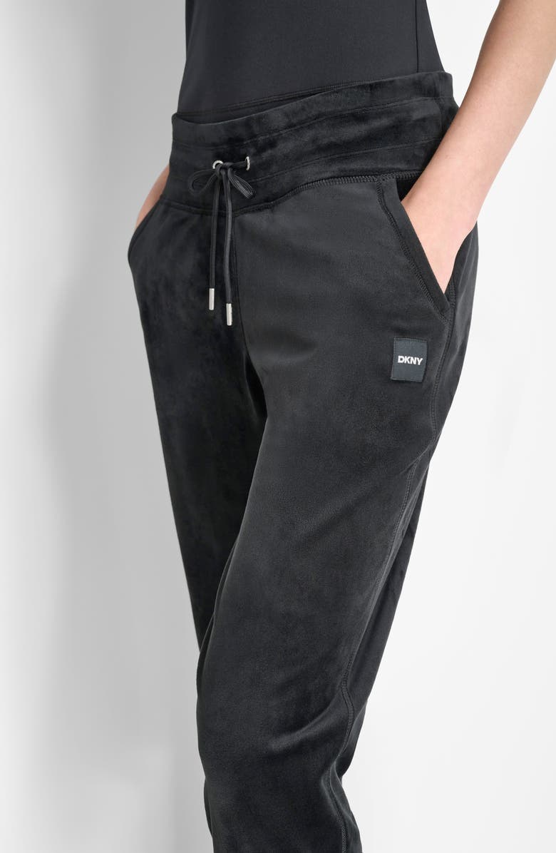 DKNY Platinum Velour Slim Fit Joggers, Alternate, color,