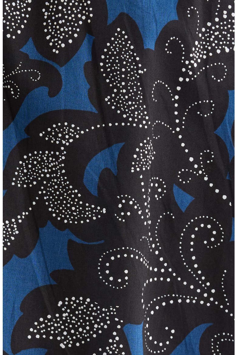 Aurina Floral Smocked Fit & Flare Minidress, Alternate, color, NAVY-BLACK