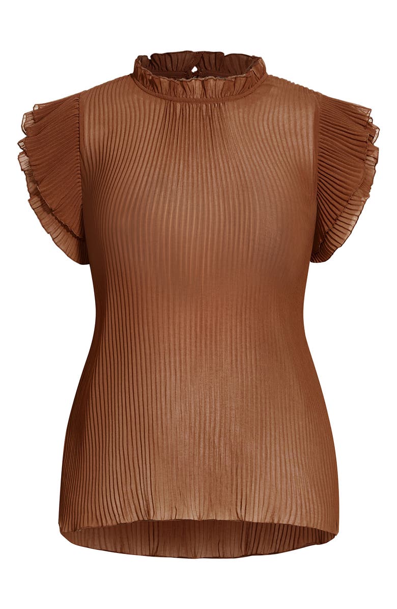 City Chic Off Beat Ruffle Sleeve Top, Alternate, color, 