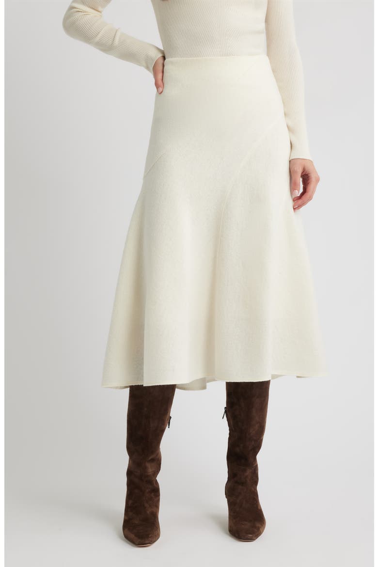 Vicena Maxi Woven Boiled Wool Skirt, Main, color, OPEN WHT